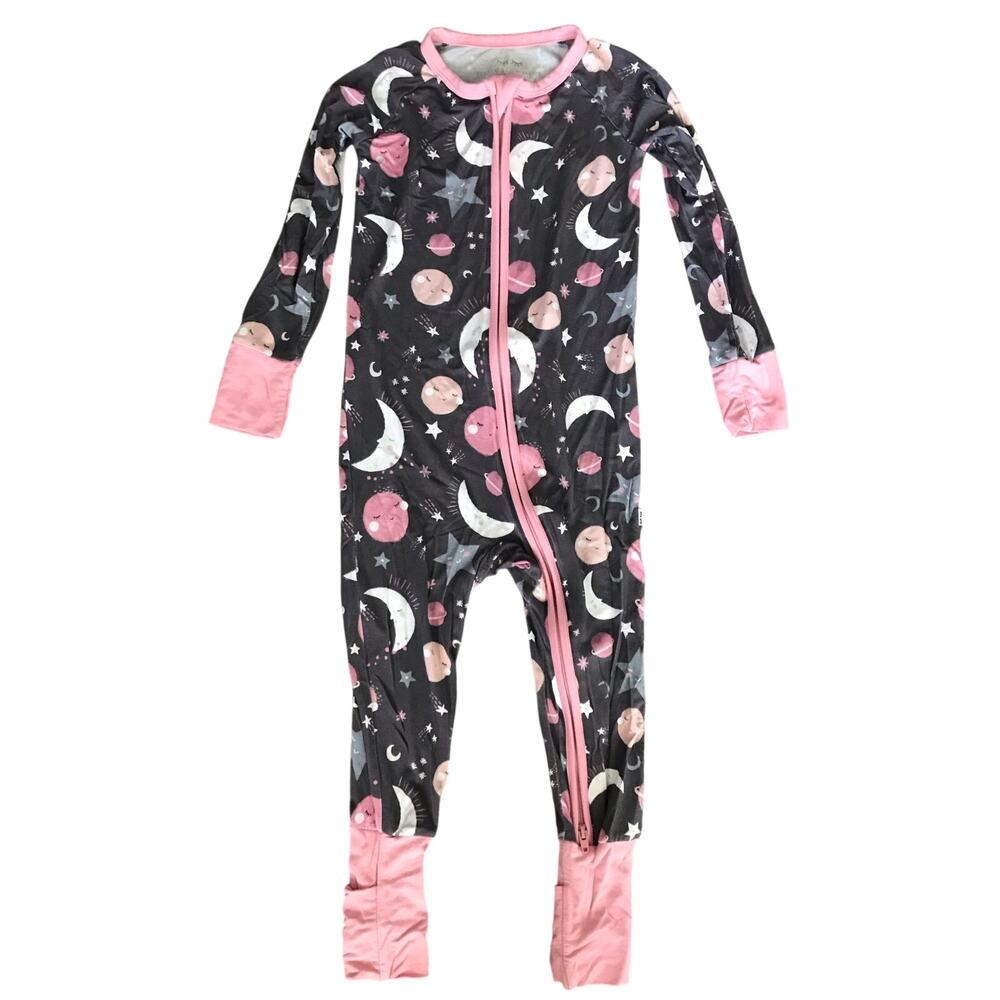 Little Sleepies Pink To the Moon and Back Bamboo Sleeper Size 18-24mo